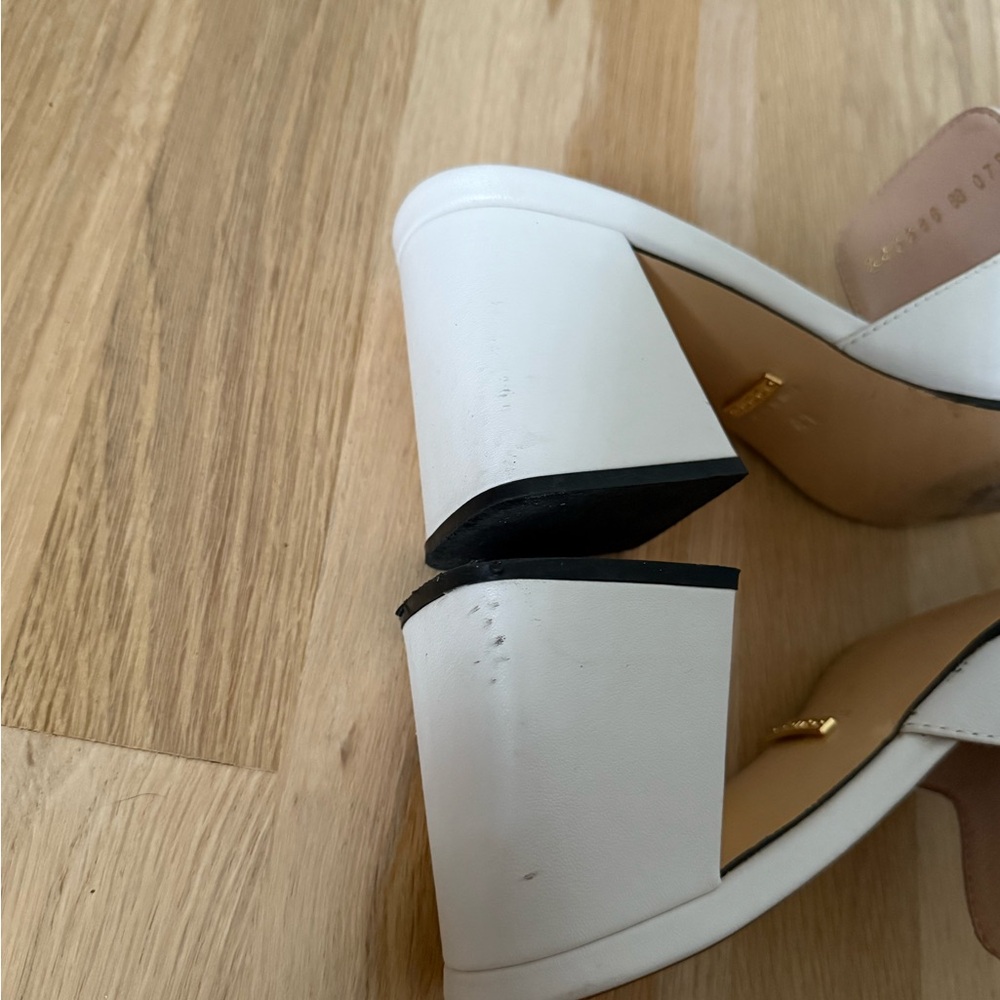Gucci Nappa Horsebit 75mm Slide Sandals White - Picture 9 of 10